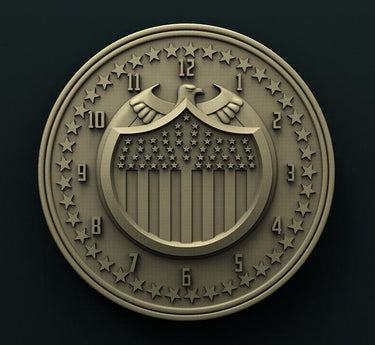 USA CLOCK 3D STL 3DWave